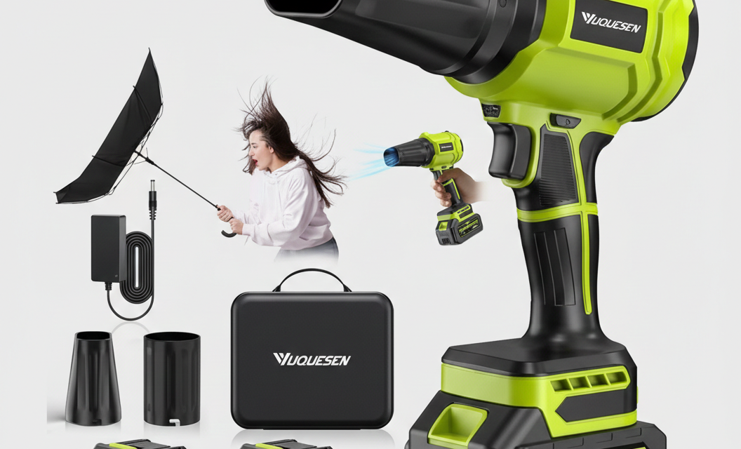 Cordless Leaf Blower, 980,000 RPM Handheld Leaf Blower with 2 X 4.0Ah Batteries & Charger, Lightweight Leaf Blowers for Patio Cleaning, Lawn Care, Leaves, Dust – Light Green