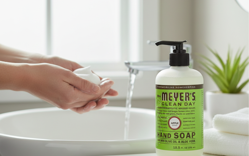 MRS. MEYER’S CLEAN DAY Hand Soap, Made with Essential Oils, Apple, 12.5 fl. oz – Pack of 3
