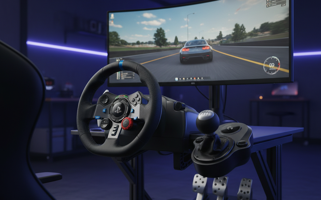 Logitech G29 Driving Force Race Wheel G Driving Force Shifter Bundle for PS3 and PS4