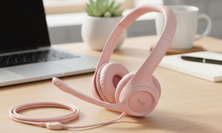 Logitech H390 Wired Headset for PC/Laptop, Stereo Headphones with Noise Cancelling Microphone, USB-A, in-Line Controls for Video Meetings, Music, Gaming and Beyond – Rose (Renewed)