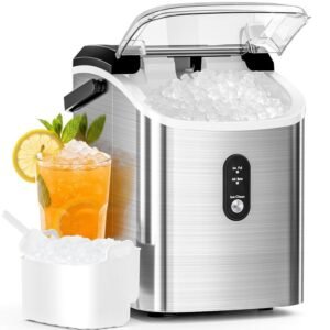 antarctic star nugget ice maker countertop sonic ice machine w basket & auto clean