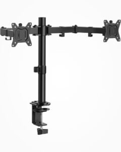 ergear dual monitor stand, heavy duty adjustable monitor mount for 2 screens up to 32 inches, supports 8kg per monitor stand, vesa 75 100mm, egcm1