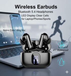 wireless earbuds, bluetooth 5 4 headphones bass stereo